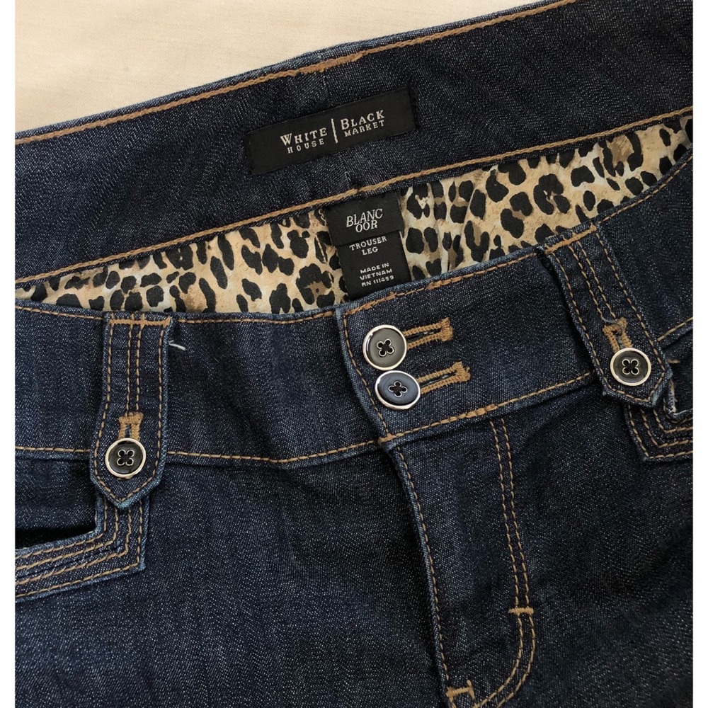 White House Black Market Cheetah Interior Jeans